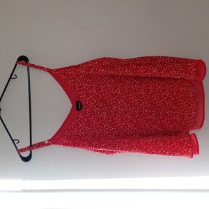 New red floral  chiffon cami